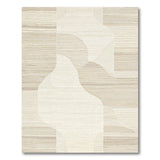 Beige Abstract Curve Area Rug