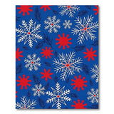 Red White Blue Snowflake Fir Pattern Area Rug