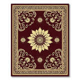 Elegant Maroon Gold Traditional Persian Rug