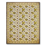 Green Floral Ivory Area Rug