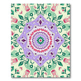 Vibrant Purple Pink Floral Mandala Rug