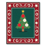 Festive Christmas Tree Area Rug with Ornate Border