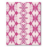 Elegant Pink Floral Damask Area Rug
