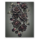 Vintage Black Rose Bouquet Area Rug