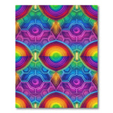 Neon Geometric Rainbow Area Rug