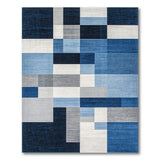 Geometric Modern Modern Blue Block Geometric Area Rug