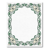 Green Ornate Green Floral Vine Border Rug