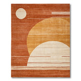Orange Geometric Abstract Area Rug