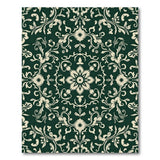 Deep Green Persian Floral Area Rug