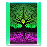 Fractal Tree of Life Area Rug - Neon Green Pink