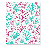 Teal Magenta Coral Branch Area Rug