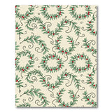 Vintage Holly Wreath Berry Pattern Rug