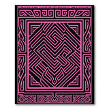 Pink Labyrinth Maze Geometric Area Rug