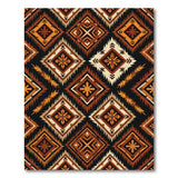 Brown Tan Southwestern Geometric Diamond Rug