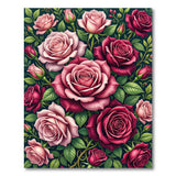 Victorian Pink Rose Floral Area Rug