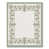 Sage Green Ornate Floral Border Area Rug