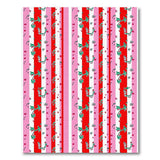 Whimsical Red Pink Striped Fruit Holly Rug