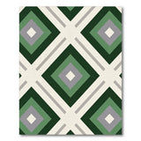Geometric Modern Green Geometric Diamond Area Rug