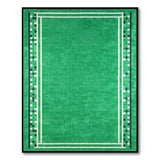 Emerald Green Geometric Border Area Rug