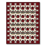 Red Border Persian Floral Area Rug