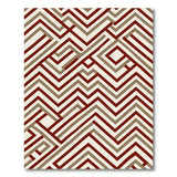 Bold Red Geometric Interlock Area Rug