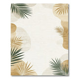 Abstract Palm Frond Area Rug in Beige Neutrals