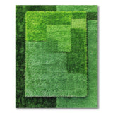 Green Geometric Grass Patchwork Area Rug