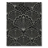 Ornate Black Scallop Shell Area Rug