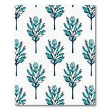 Teal Botanical Foliage Area Rug