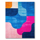 Bold Curved Geometric Multi-Color Area Rug