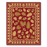 Golden Acorn Oak Leaf Red Persian Rug
