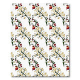 Red Peach Blossom Fruit Pattern Area Rug