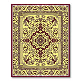 Gold and Silver Gold Medallion Traditional Persian Area Rug