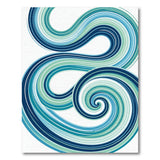 ODIKA Abstract Teal & Blue Wave Washable Area Rug, Low Pile Non-Slip Modern Art Carpet