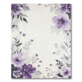 Purple Floral Vintage Area Rug with Grey Leaves