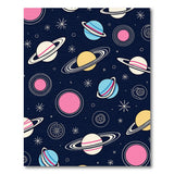 Whimsical Cartoon Planets Stars Area Rug
