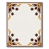 Ornate Brown Gold Border Area Rug