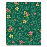 Emerald Green Floral Swirl Area Rug