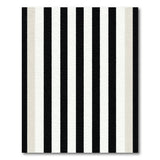 Distressed Black White Striped Area Rug