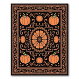 Orange Pumpkin Mandala Area Rug