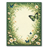 Lush Green Butterfly Floral Vine Rug