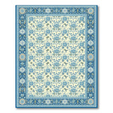 Blue Peony Floral Persian Area Rug