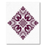 Purple Floral Diamond Medallion Rug