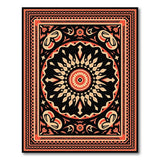 Bold Geometric Sunburst Black Area Rug