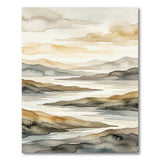 Abstract Watercolor Mountains River Area Rug