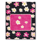 Retro Pink White Daisy Floral Area Rug