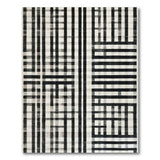 Black and White Modern Black White Grid Line Area Rug