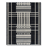 Bold Black White Grid Geometric Area Rug