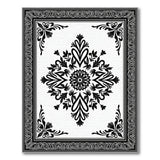 Black and White Traditional Persian Ornate Black White Floral Medallion Area Rug