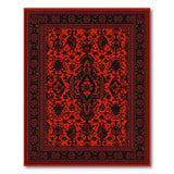 ODIKA Washable Gothic Red & Black Area Rug - Low Pile, Non-Slip, Pet Friendly